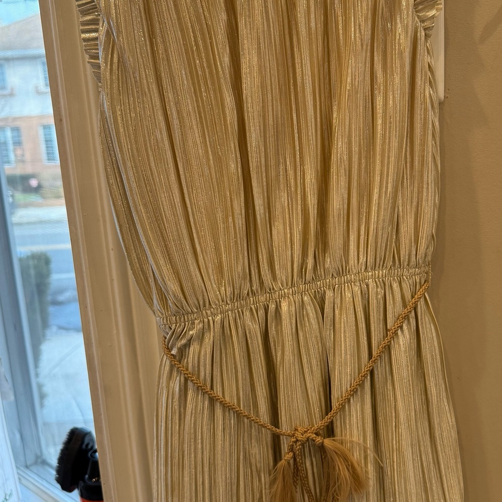 Elegant gold kids Deux par Deux Pleated Dress